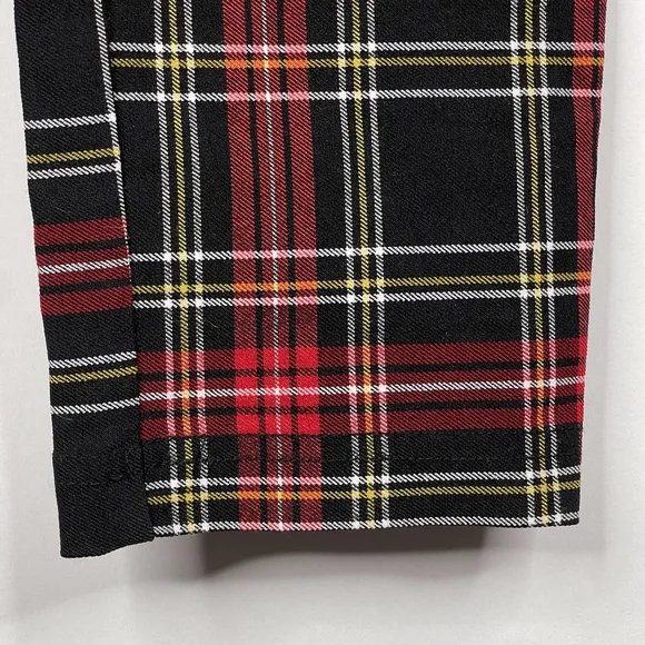 2/$30 ZARA Tartan Plaid Zip-up Skinny Pants Ring Pull Medium Red Black #7310 - Picture 9 of 16